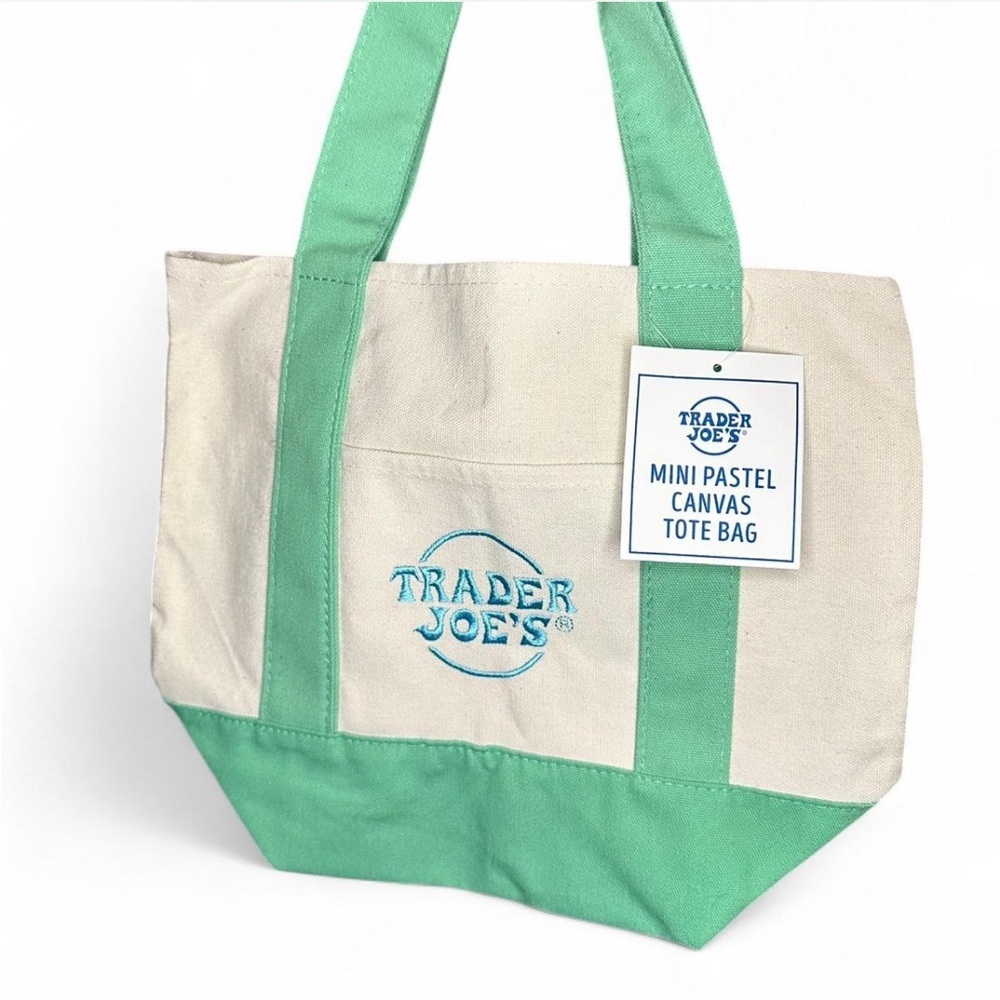 NWT Green Viral Trader Joe's Mini Tote Bag